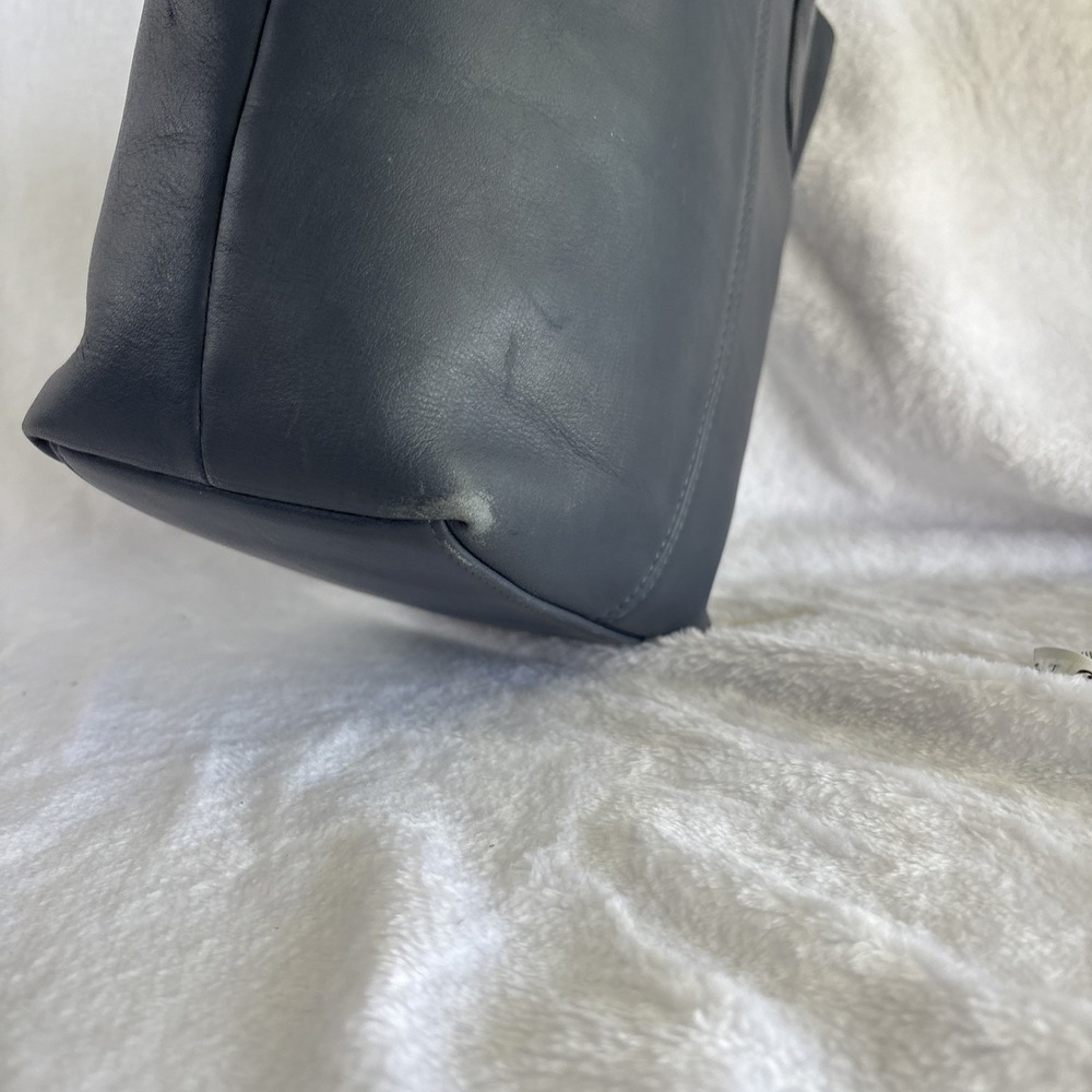 Vintage COACH Mini Lunch Tote Blue Leather Small Bag Hangtag 4068 90s USA - Picture 10 of 16